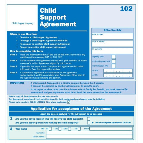 child support agreement template free download